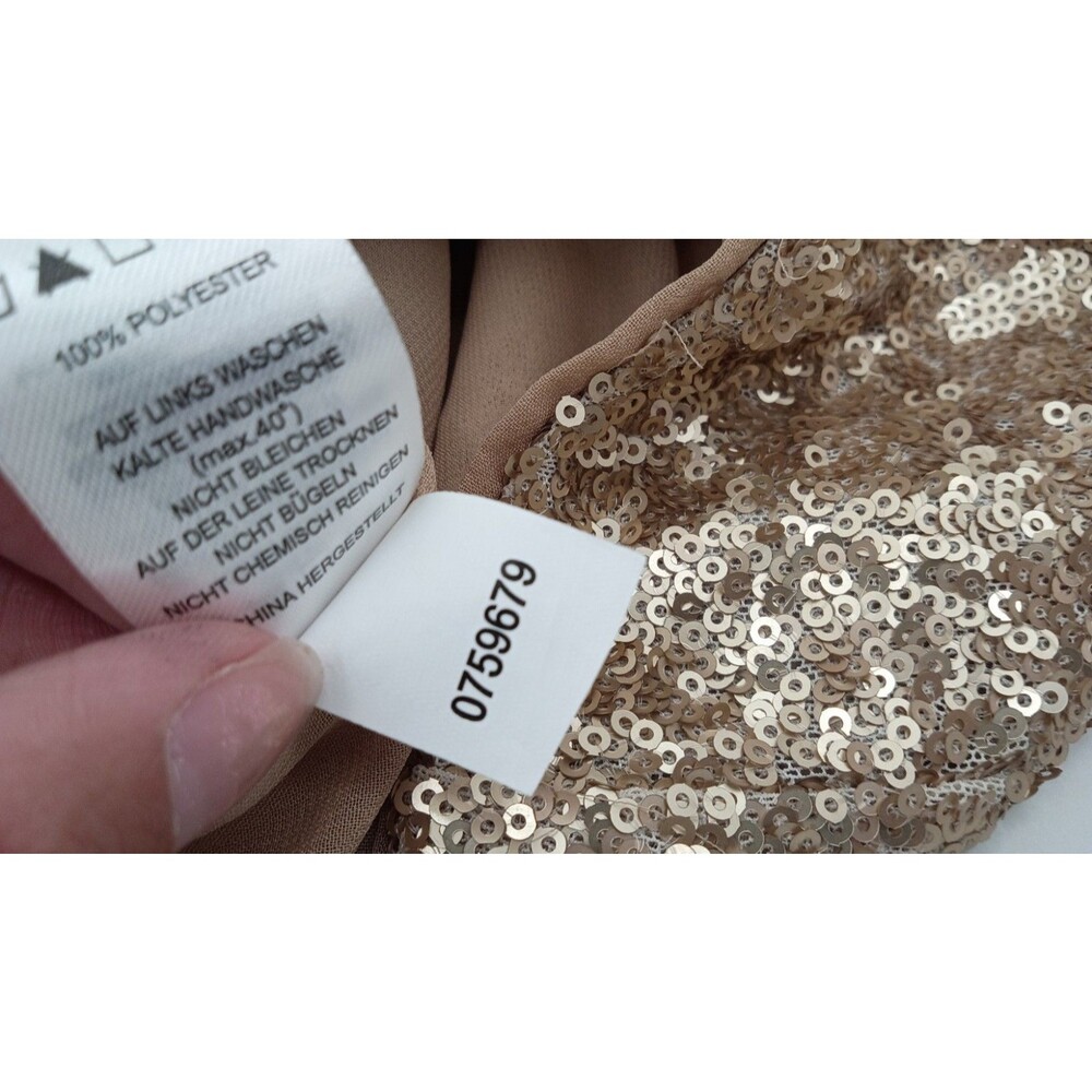 House of Harlow 1960 Champagne Sequin Draped Twist Mini Skirt Quiet Luxury Glam - Picture 5 of 10